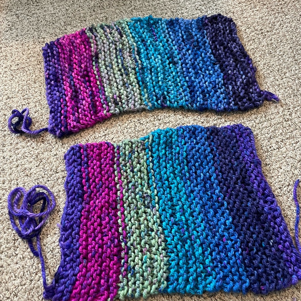 Yarn - Six (6) Partially Completed Knitting Projects